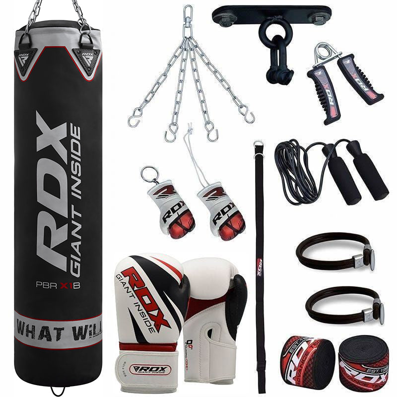 RDX X1B 4ft 5ft 13-in-1 Heavy Boxing Punch Bag Gloves Set
