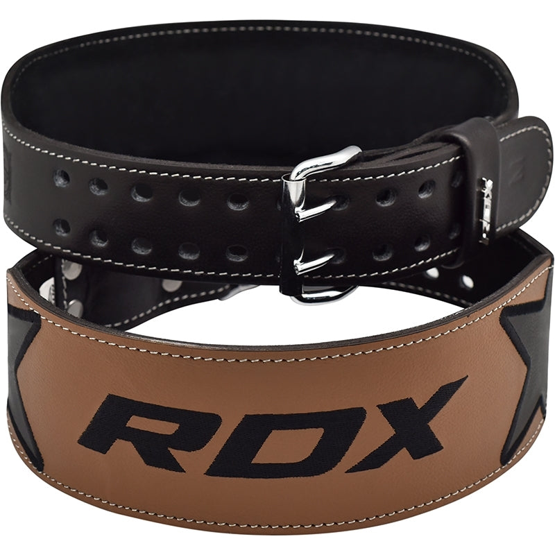 RDX 4 Inch Leather Gym Belt