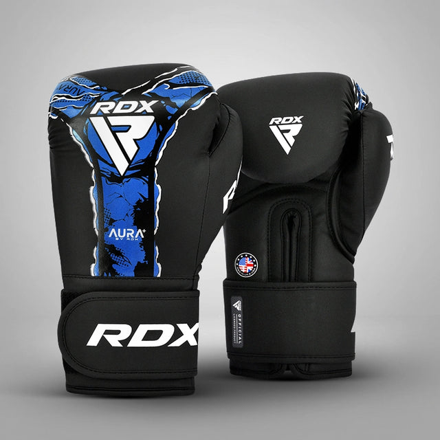 RDX F-17 Aura Plus Boxing Gloves Blue Sparring Training Kickboxing Punch Bag MMA