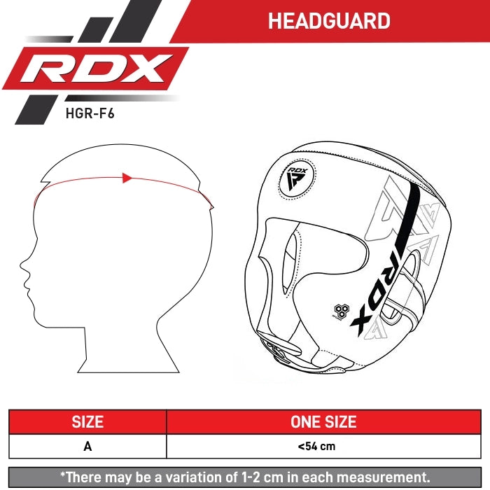 RDX F6 KARA Kids Headgear Size Chart