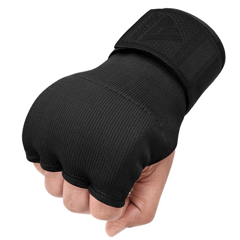 RDX IS Gel Padded Inner Gloves Hook & Loop Wrist Strap for Knuckle Protection OEKO-TEX® Standard 100 certified#color_full-black