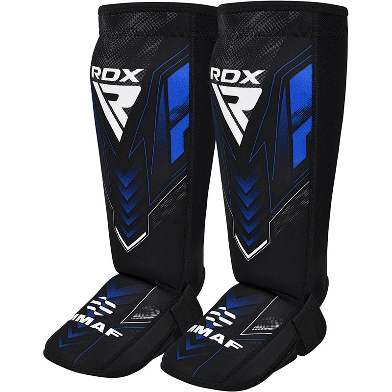 RDX IMMAF Approved Neoprene Shin Instep Guards Blue