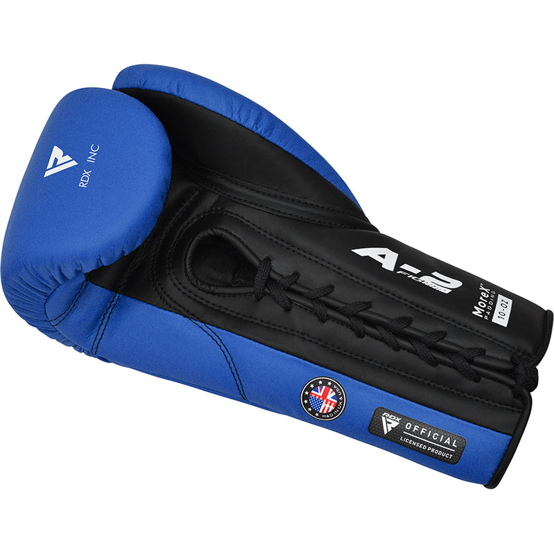 RDX APEX Competition/Fight Lace Up Boxing Gloves#color_blue