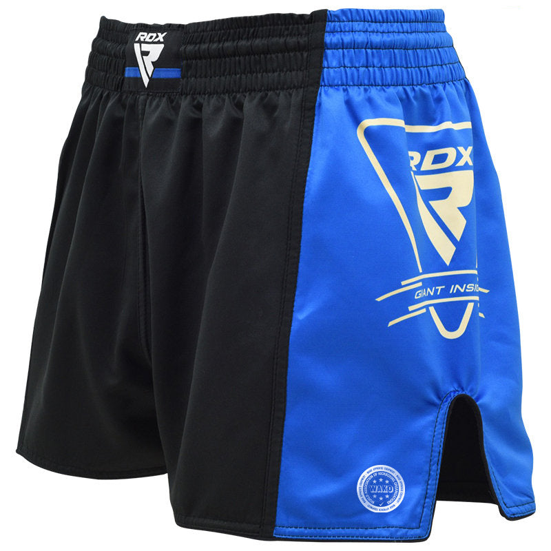 RDX T1 WAKO Approved Boxing Shorts-Blue-M