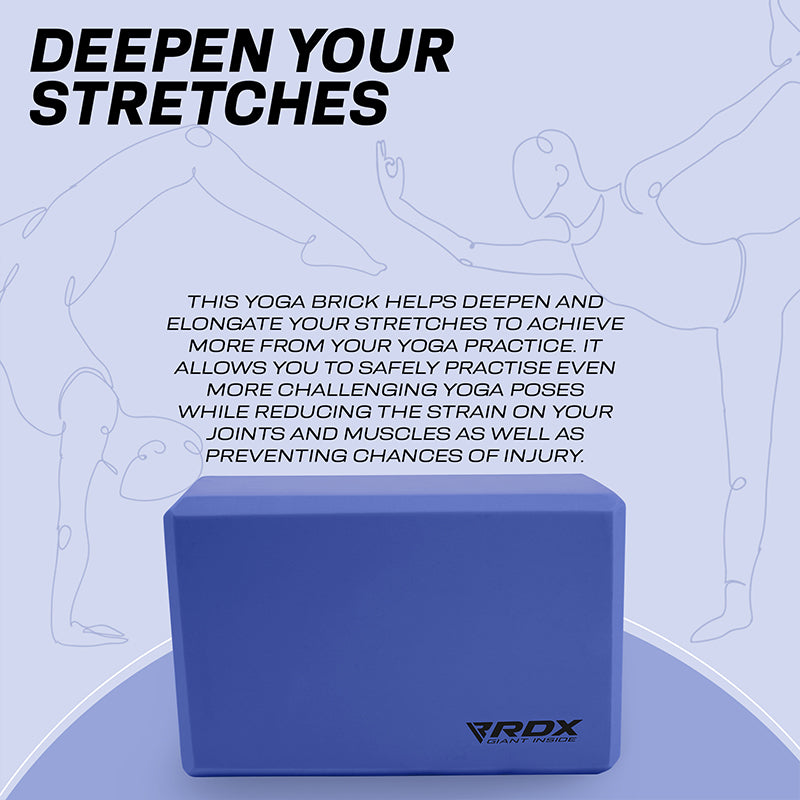 RDX YB EVA Foam Yoga Block Non-Slip Brick#color_blue