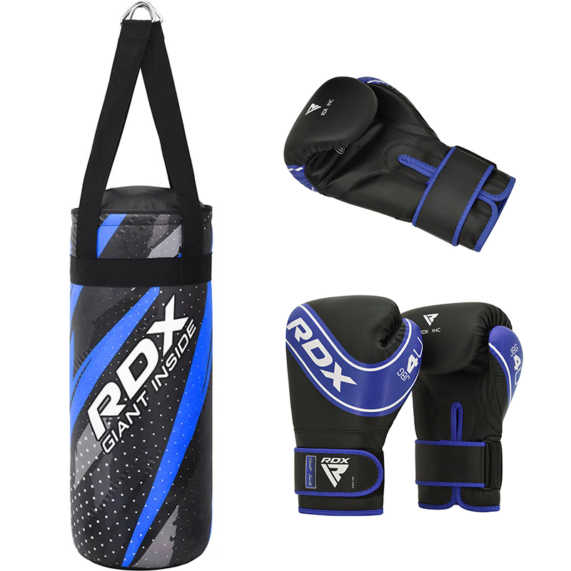RDX J11 2ft Kids Training Punch Bag & Boxing Gloves Set#color_blue