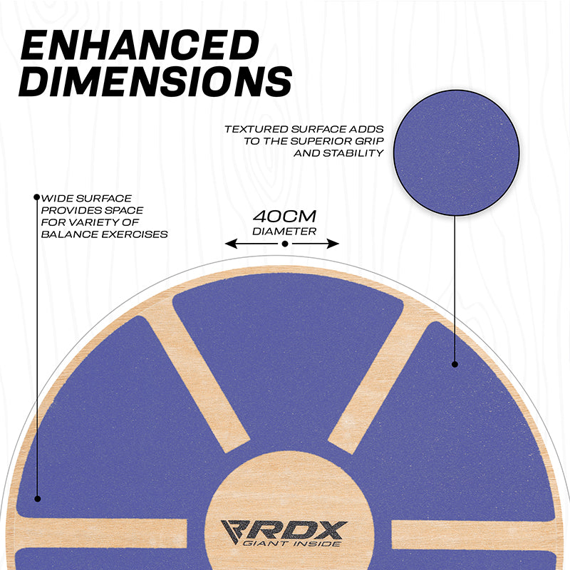 RDX W1 Wooden Wobble Round Balance Board#color_blue
