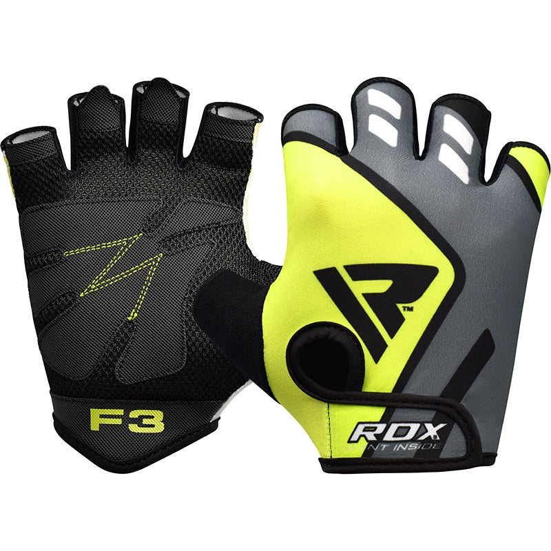 RDX F3 Green Large Lycra Weight Lifting Gloves 