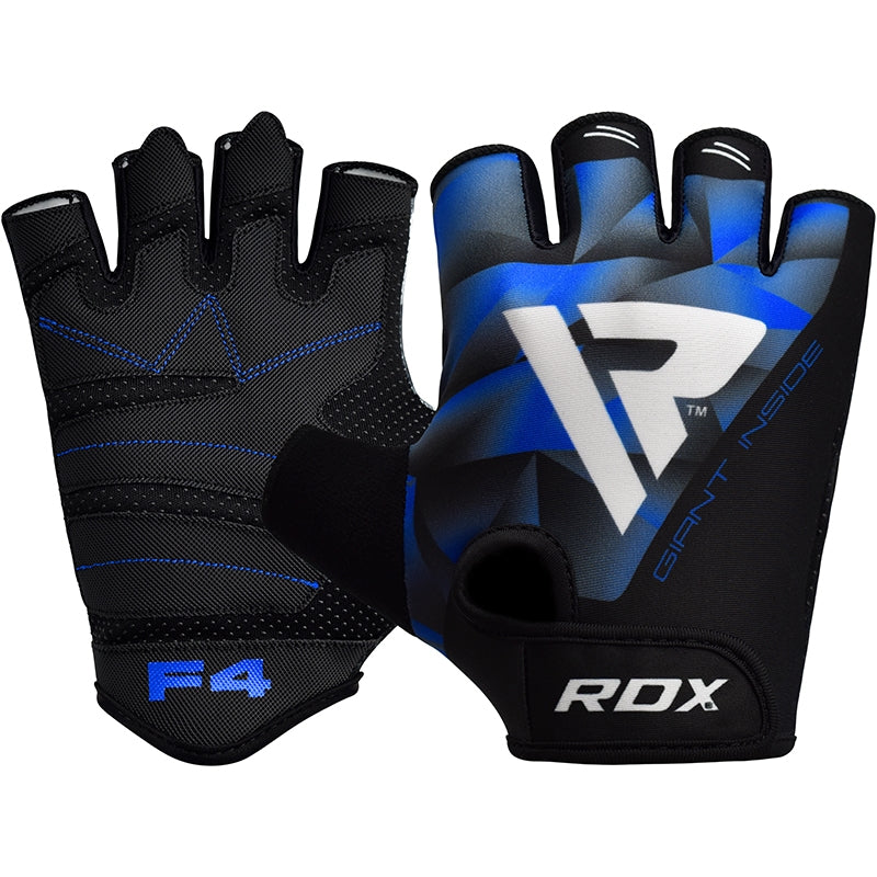 RDX F4 Fingerless Weightlifting Gloves#color_blue