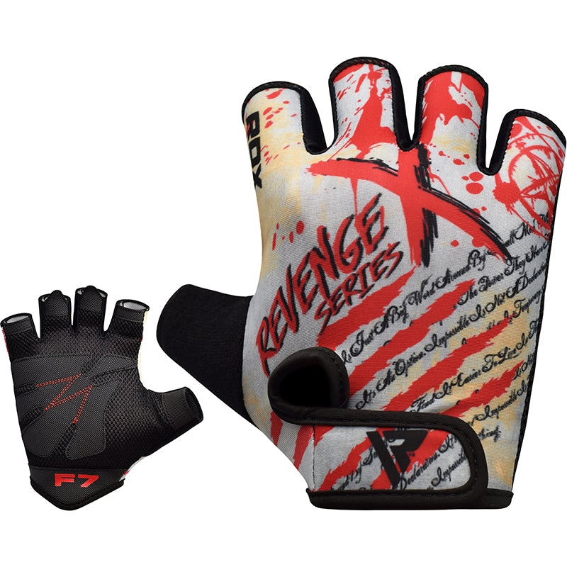RDX F7 RevengeX Extra Large Red Lycra Weight lifting gloves
