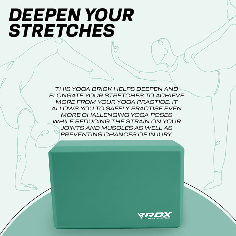 RDX YB EVA Foam Yoga Block Non-Slip Brick#color_green