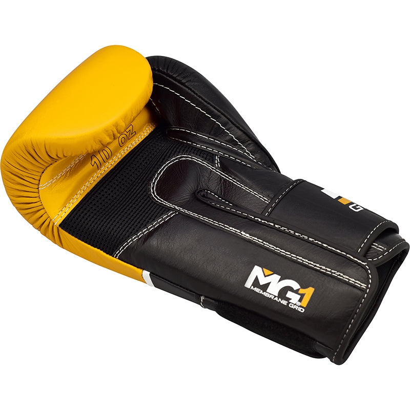 RDX T9 Ace Leather Boxing Gloves#color_yellow