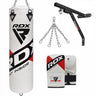 RDX F10 4ft/5ft Punch Bag with gloves & wall Bracket Unfilled