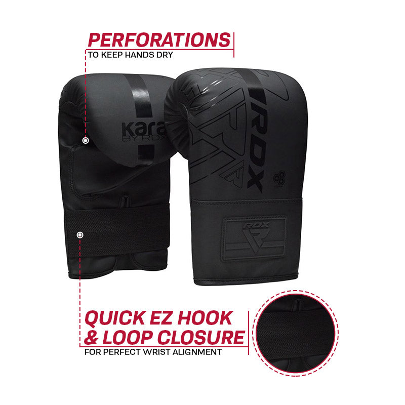 RDX F6 KARA Bag Gloves 4oz Black#color_black