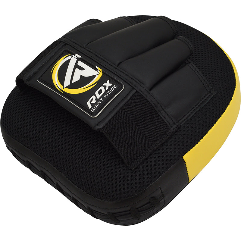 RDX J12 KIDS 6oz Boxing Gloves & Focus Pads Set#color_yellow