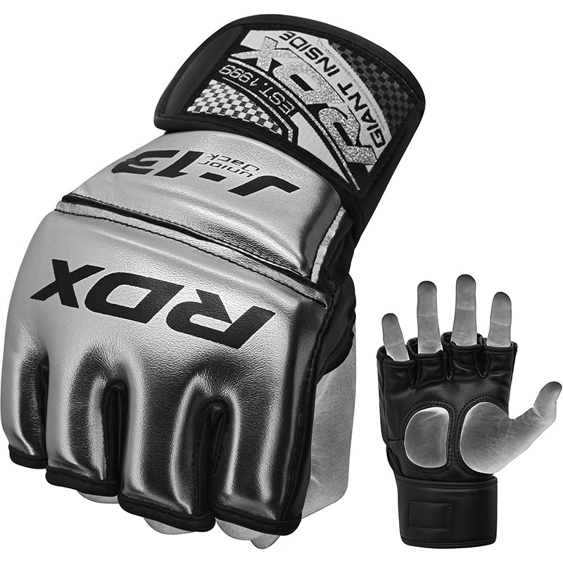RDX J13 Junior MMA Grappling Gloves#color_silver