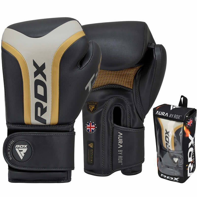 RDX T17 Aura 12oz Golden Boxing Gloves