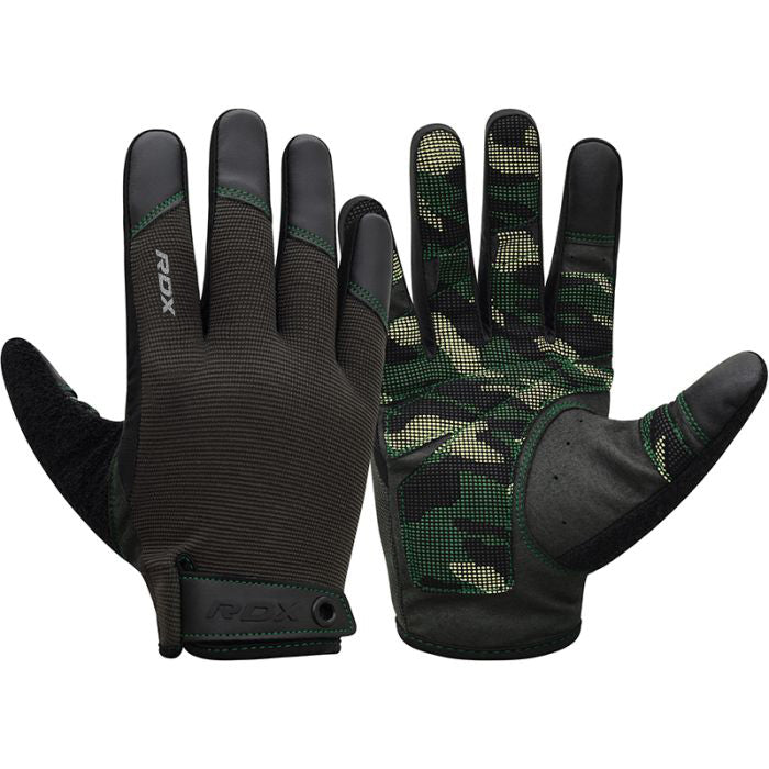 RDX T2 WEIGHTLIFTING FULL FINGER GYM GLOVES#color_army-green