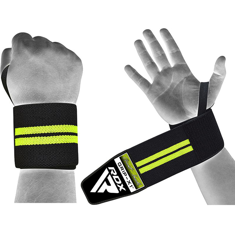 RDX W3 IPL USPA Approved Powerlifting Wrist Support Wraps with Thumb Loops OEKO-TEX® Standard 100 certified#color_blackgreen