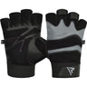 RDX S15 Small Grey Leather Fitness Gym Gloves 