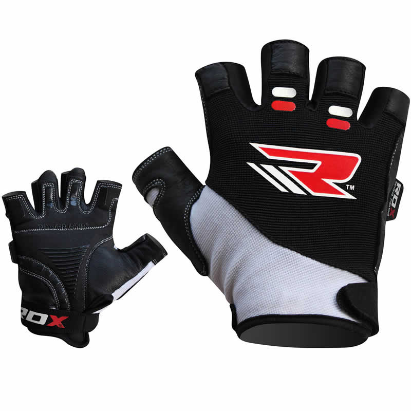 RDX S3 Small white Hector Leather Weight Lifting Gloves 