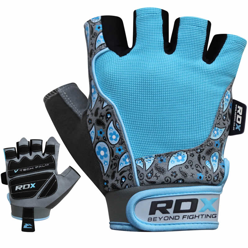 RDX S6 Medium Blue Cross training gloves