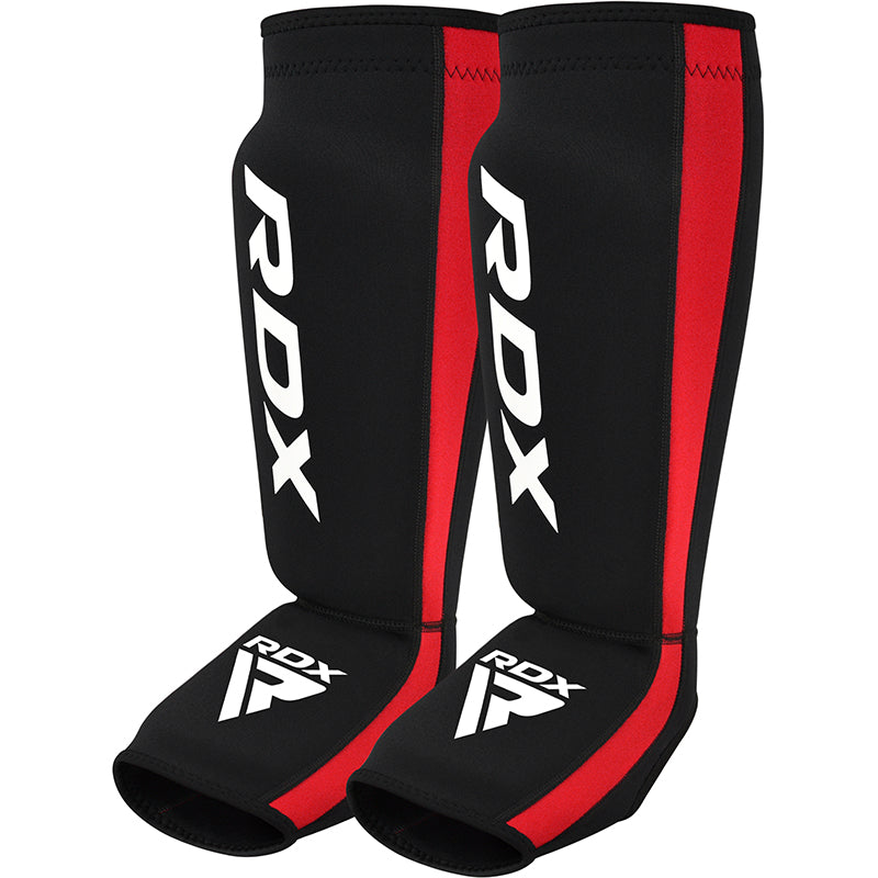 RDX T6 L/XL Red Leather Training Shin Guards
