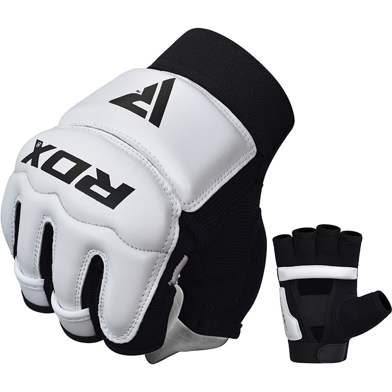 RDX T2 Medium White Leather Taekwondo Gloves