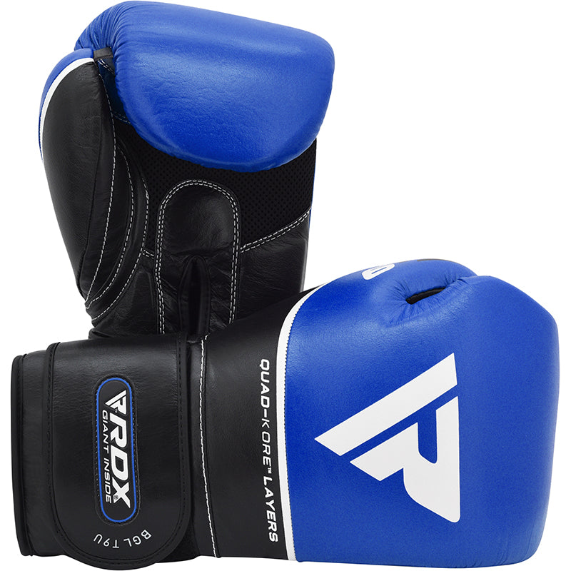 RDX T9 Ace Leather Boxing Gloves#color_blue