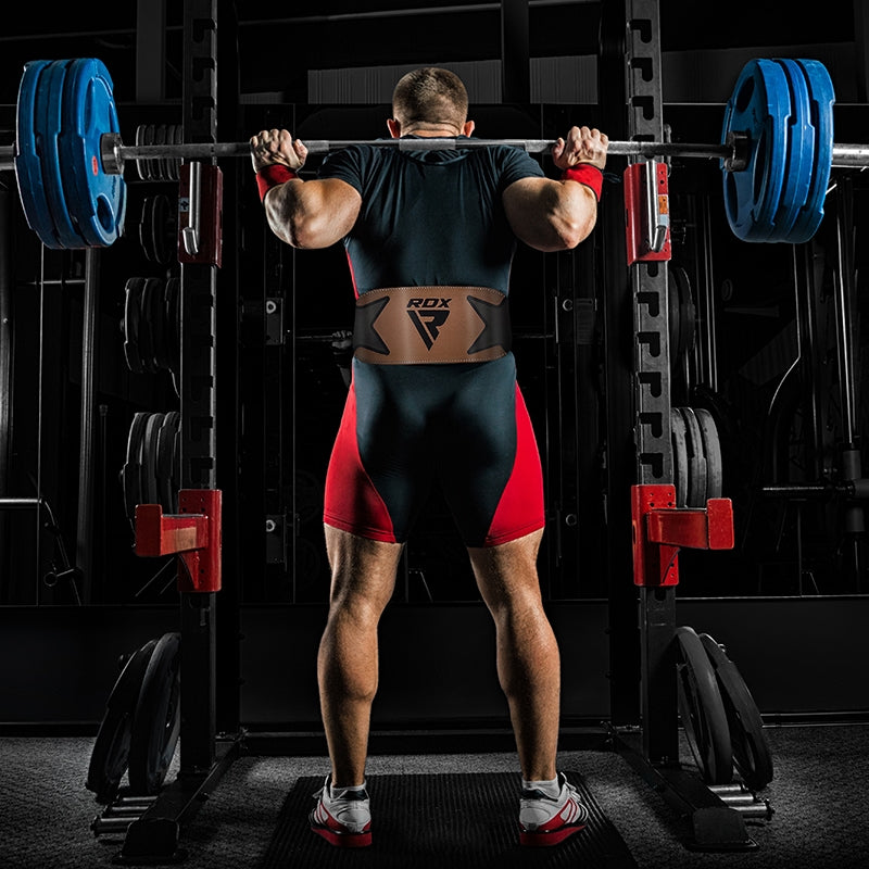 RDX 6 Inch Leather Weightlifting Gym Belt