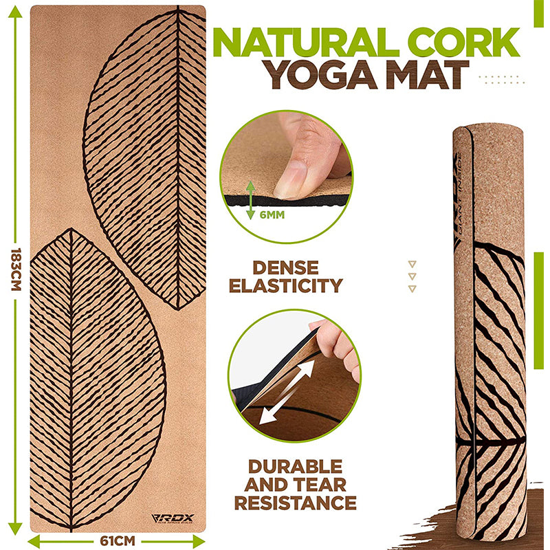 RDX D3 4-in-1 6mm Cork Yoga Mat