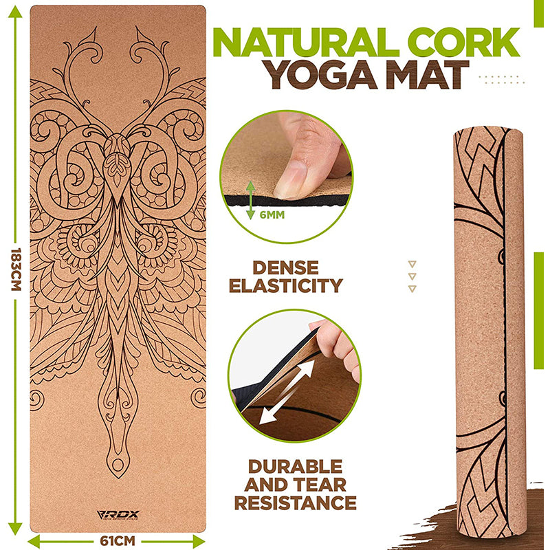 RDX D5 4-in-1 6mm Cork Yoga Mat