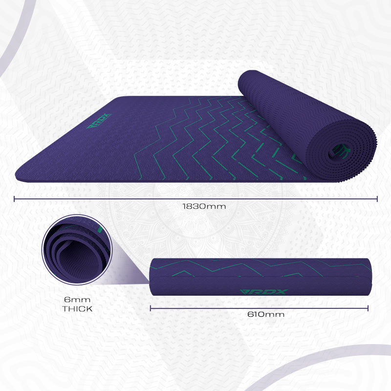 RDX D8 6mm 4-in-1 TPE Yoga Mat Set