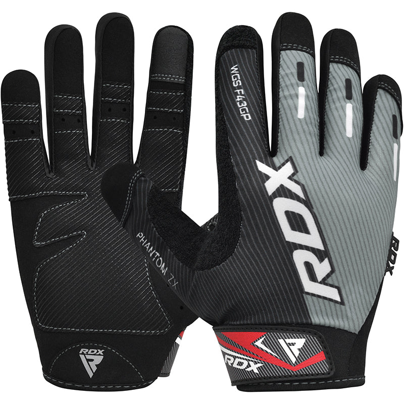 RDX F43 Full Finger Touch Screen Gym Workout Gloves#color_grey