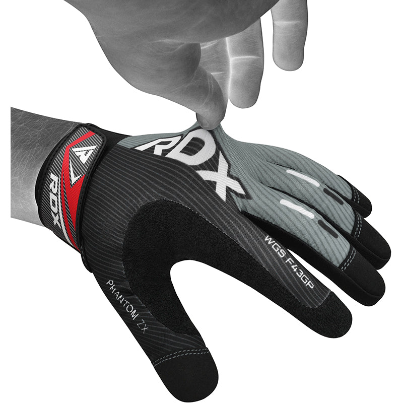 RDX F43 Full Finger Touch Screen Gym Workout Gloves#color_grey