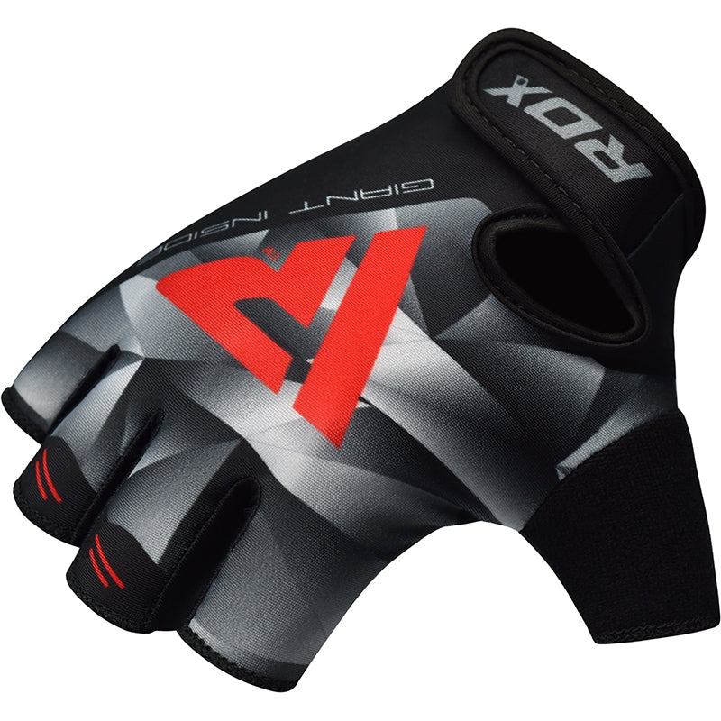 RDX F4 Fingerless Weightlifting Gloves#color_grey