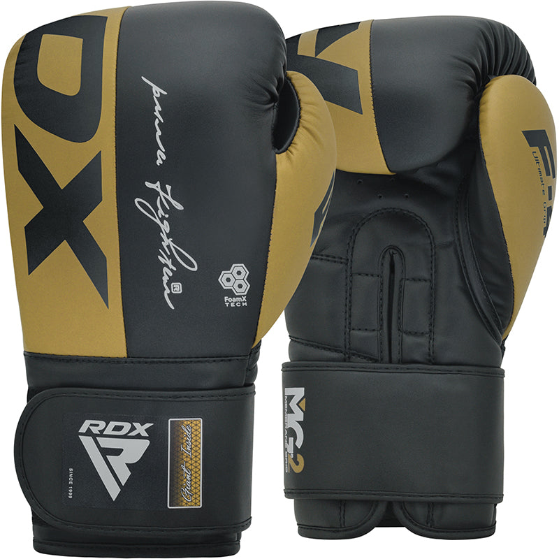 RDX F4 Boxing Sparring Gloves Hook & Loop#color_golden