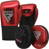 RDX J13 KIDS 8oz Red boxing gloves and focus Pads Set