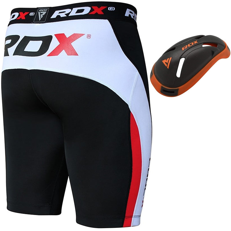 RDX MB Compression Shorts with Groin Cup#color_orange