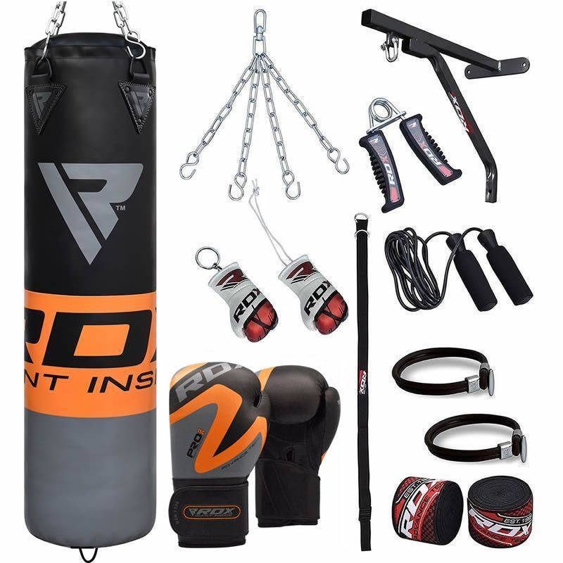 RDX FO 17PC 4ft/5ft Punching Bag & Gloves Home Gym Set