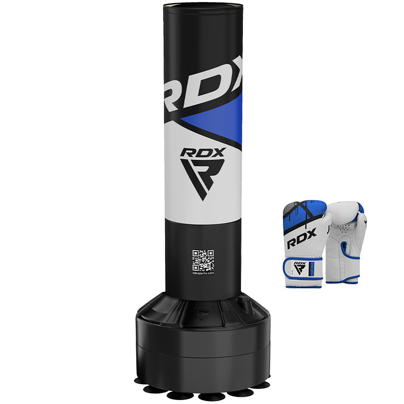 RDX R8 4ft Kids Free Standing Punch Bag Blue With Gloves For Training & Workout Set #color_Red