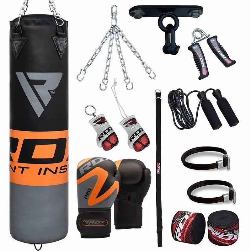 RDX FO 13pcs 4ft/5ft Punching Bag & Gloves Home Gym Set