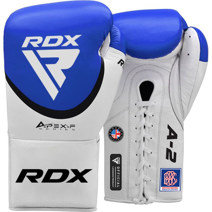 RDX A2 BBBofC Approved Pro Fight Boxing Gloves#color_blue