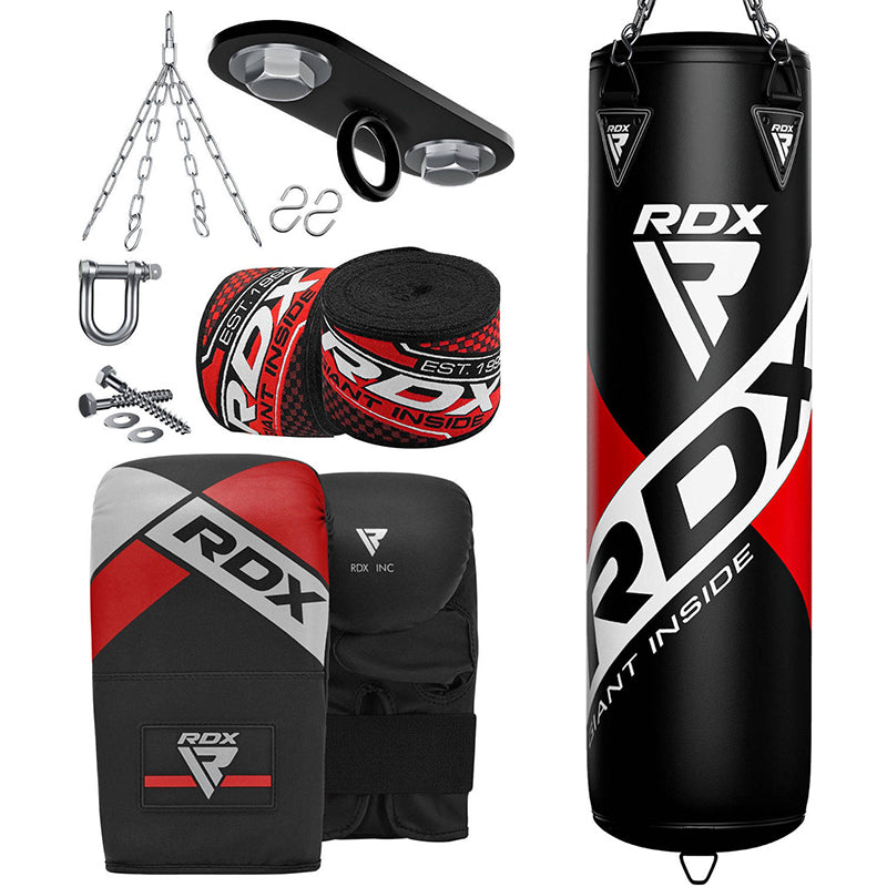 RDX F10B 8PC Punch Bag with Bag Mitts Home Gym Set