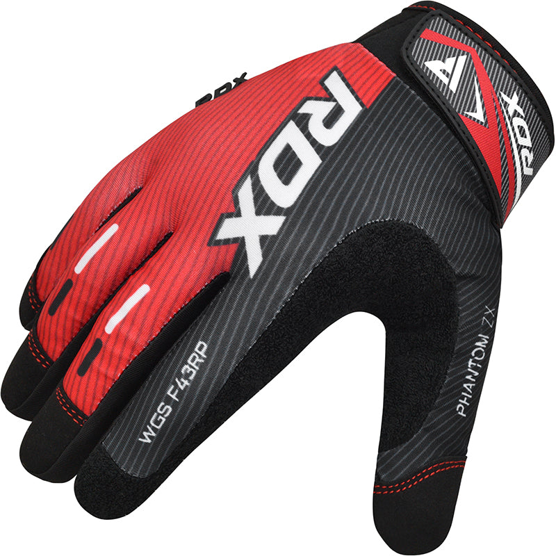 RDX F43 Full Finger Touch Screen Gym Workout Gloves#color_red