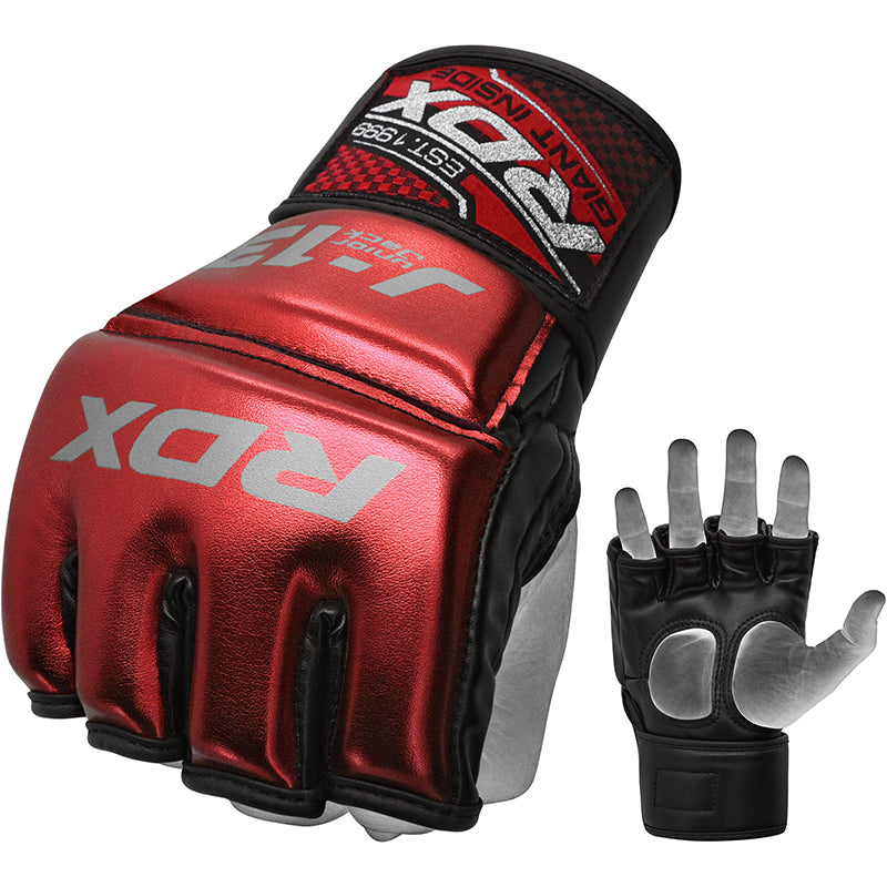 RDX MMA Gloves Noir, Maya Hide Leather, Ventilated Open D-Cut Palm, Padded  Grappling Sparring Mitts, Cage Fighting Kickboxing Mixed Martial Arts Muay