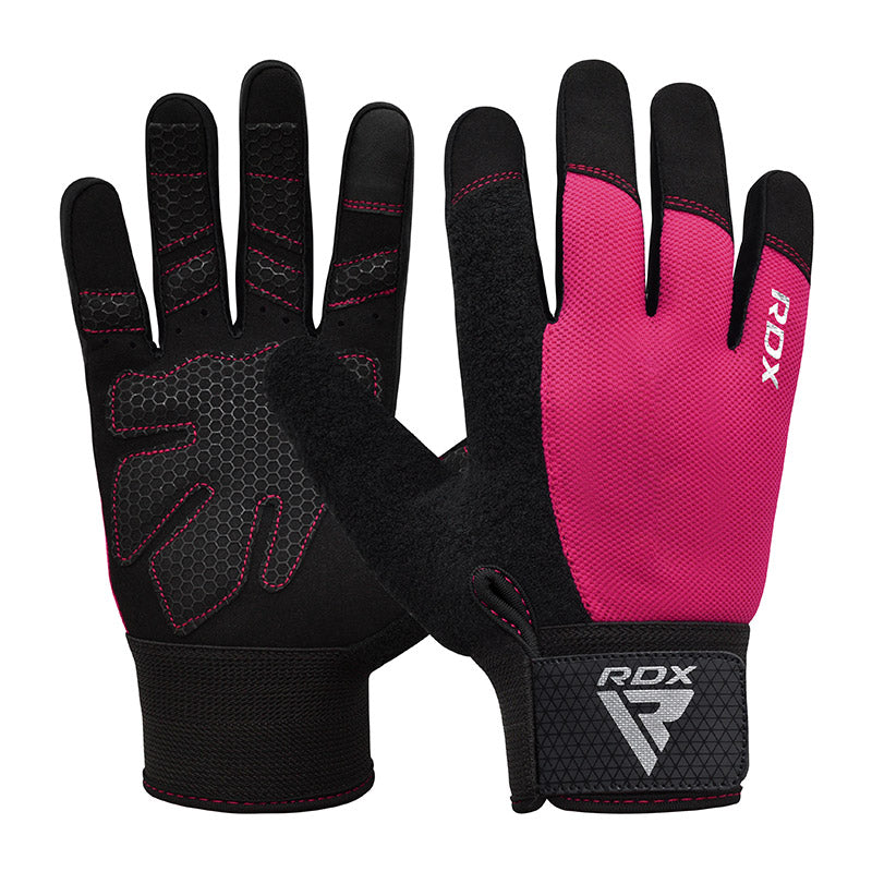 RDX W1F Full Finger Gym Workout Gloves#color_pink