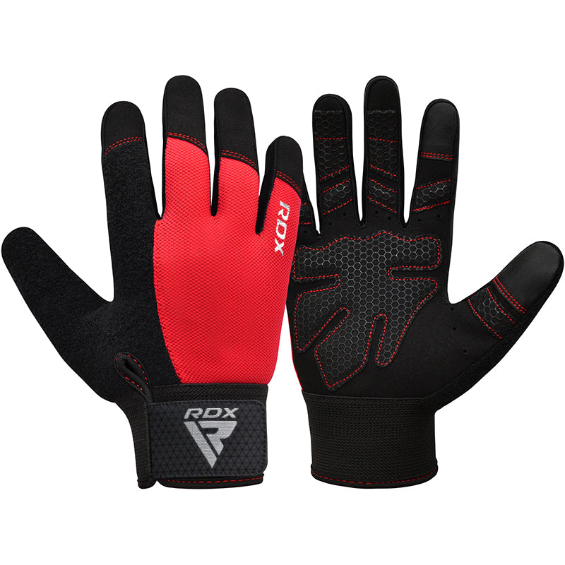 RDX W1F Full Finger Gym Workout Gloves#color_red