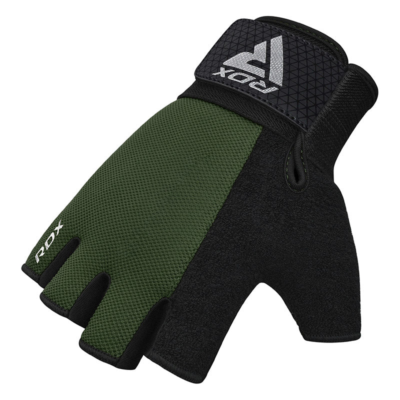 RDX X1 Weightlifting Gloves (army green) Long Straps / Kindad