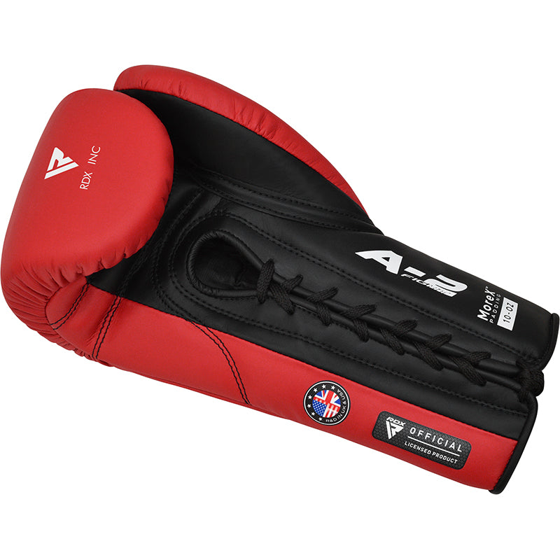 RDX APEX Competition/Fight Lace Up Boxing Gloves#color_red